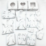 50pcs Marble Jewelry Cards Clear Window Gift Boxes Necklace/Earr