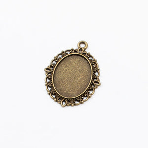 50pcs Oval Blank Gem Bases Alloy DIY Necklace Jewelry Setting
