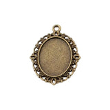 50pcs Oval Blank Gem Bases Alloy DIY Necklace Jewelry Setting