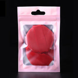 50pcs Pink Matte Pink Aluminum Foil Zip Lock Bag Jewelry Necklace Storage Pouch