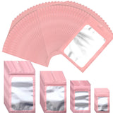 50pcs Pink Matte Pink Aluminum Foil Zip Lock Bag Jewelry Necklace Storage Pouch