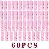 Set of 50 Pink Wooden Clothespins Photo Clips with Twine for DIY Projects