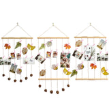 Set of 50 Pink Wooden Clothespins Photo Clips with Twine for DIY Projects