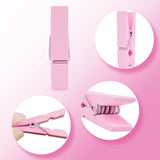 Set of 50 Pink Wooden Clothespins Photo Clips with Twine for DIY Projects