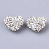 50pcs Heart Crystal Spacer Beads 7 Rows Rhinestone for Jewelry Making Supplies