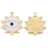 50pcs Alloy Sun with Eye Pendants for Jewelry Making DIY Crafts 36x31x4mm