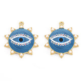 50pcs Alloy Sun with Eye Pendants for Jewelry Making DIY Crafts 36x31x4mm