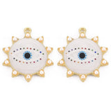 50pcs Alloy Sun with Eye Pendants for Jewelry Making DIY Crafts 36x31x4mm