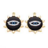 50pcs Alloy Sun with Eye Pendants for Jewelry Making DIY Crafts 36x31x4mm