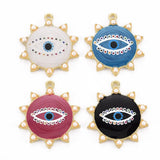 50pcs Alloy Sun with Eye Pendants for Jewelry Making DIY Crafts 36x31x4mm