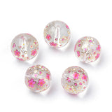 50pcs Printed Glass Beads Loose Spacer Charm Beads Round for DIY Jewelry Making