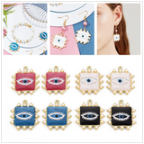 50pcs Square Alloy Enamel Charms Pendant Mix for DIY Bracelet Necklace