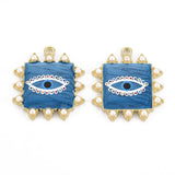 50pcs Square Alloy Enamel Charms Pendant Mix for DIY Bracelet Necklace