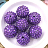 50pcs Purple 20mm Chunky Rhinestone Ball Beads for Jewelry Making