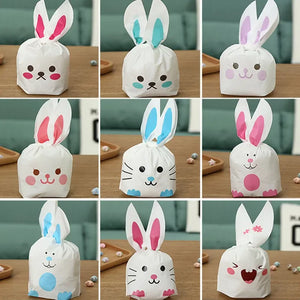 50pcs Rabbit Long Ear Sweets Bunny Carrot Goodie Bags