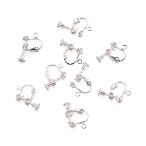 50pcs Brass Screw Clip-on Earring Findings for Jewelry Making 13x17x4.5mm