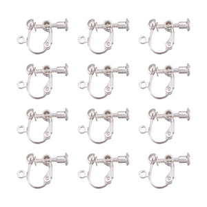 50pcs Brass Screw Clip-on Earring Findings for Jewelry Making 13x17x4.5mm