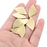 50pcs Raw Brass Mini Open Fans Shape Pendant Charms for DIY Jewelry Making