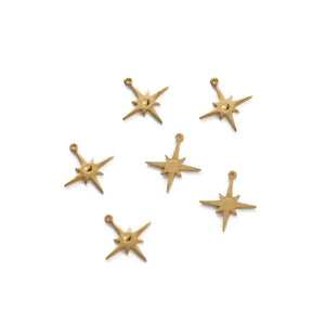 50pcs Raw Brass Earring Charms Mini Star Charm Pendant 13x12mm DIY Supplies