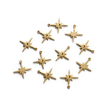 50pcs Raw Brass Earring Charms Mini Star Charm Pendant 13x12mm DIY Supplies