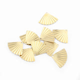 50pcs Raw Brass Fan Charms Pendant DIY Earrings Bracelet Jewelry Findings