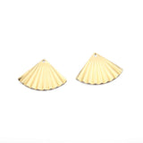 50pcs Raw Brass Fan Charms Pendant DIY Earrings Bracelet Jewelry Findings