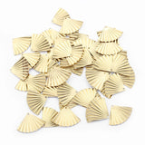 50pcs Raw Brass Fan Charms Pendant DIY Earrings Bracelet Jewelry Findings
