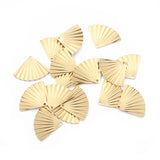 50pcs Raw Brass Fan Charms Pendant DIY Earrings Bracelet Jewelry Findings