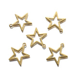 50 Raw Brass Mini Star Pentagram Charms for DIY Jewelry Craft