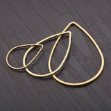 50pcs Brass Teardrop Earrings Connectors Circle Resin Frame Charms DIY Jewelry