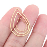 50pcs Brass Teardrop Earrings Connectors Circle Resin Frame Charms DIY Jewelry