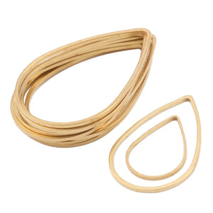 50pcs Brass Teardrop Earrings Connectors Circle Resin Frame Charms DIY Jewelry