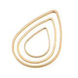 50pcs Brass Teardrop Earrings Connectors Circle Resin Frame Charms DIY Jewelry
