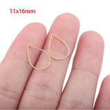 50pcs Brass Teardrop Earrings Connectors Circle Resin Frame Charms DIY Jewelry