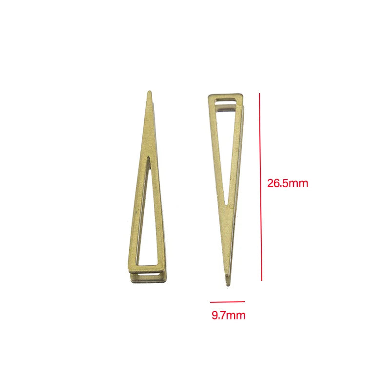 50pcs Raw Brass Triangle Charms Geometric Pendant for DIY Earring Necklace