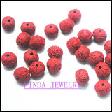 50pcs Red Cinnabar Carving Round Beads DIY Findings 8mm 10mm 12mm