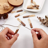 50pcs Resin & Walnut Wood Rectangle Pendants for DIY Jewelry Making