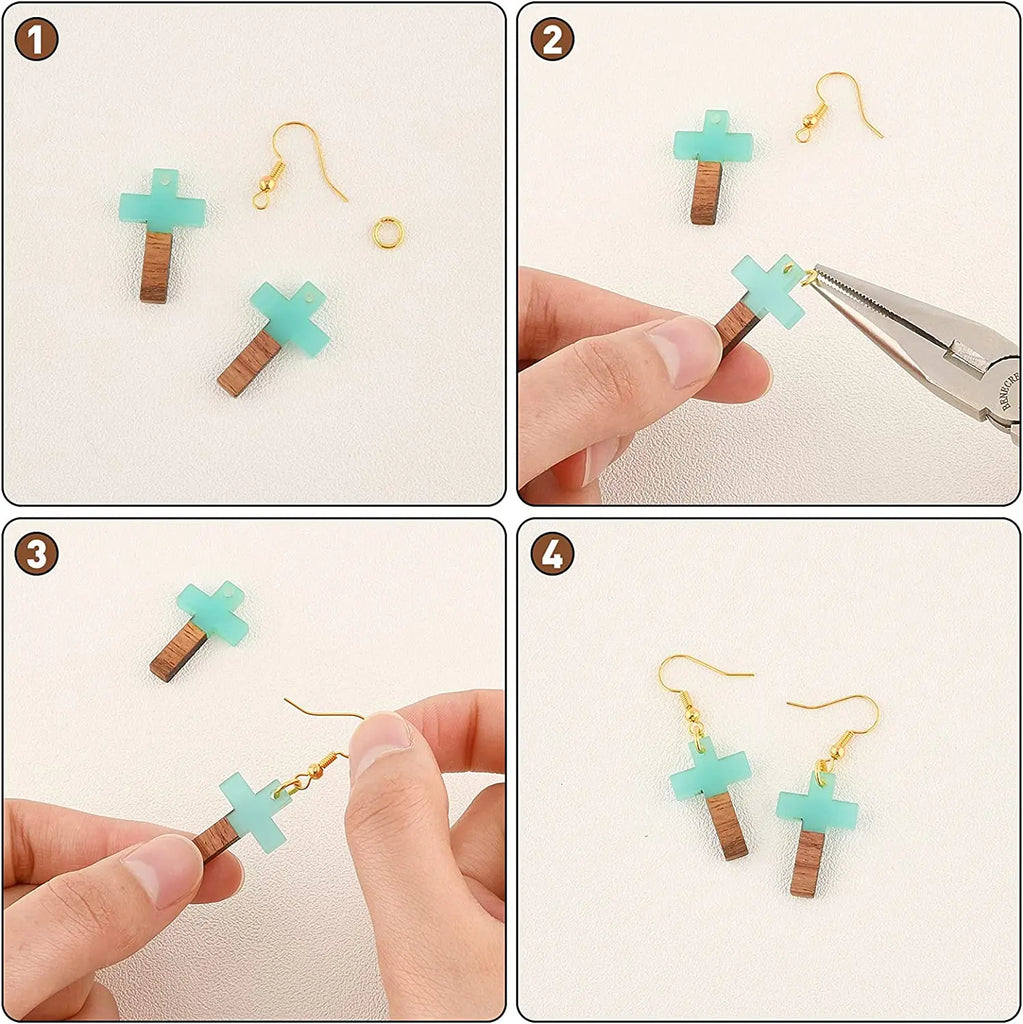 50pcs Walnut Wood Cross Pendants for DIY Jewelry Making 26x16x3mm