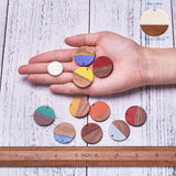 50pcs Resin Wood Pendants Mixed Flat Round for Jewelry Making DIY