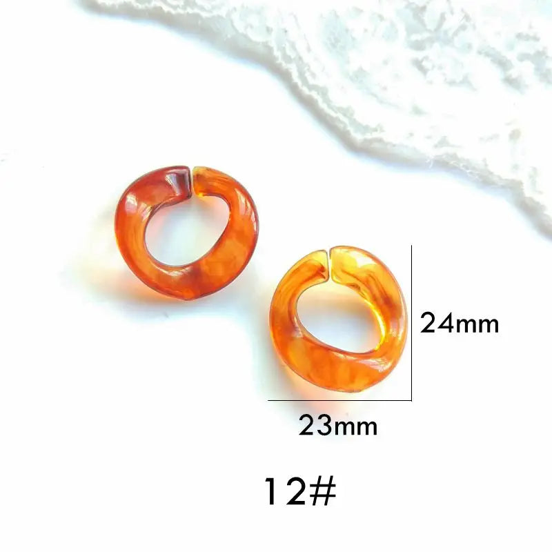 50pcs Resin Perforated Beads DIY Earrings Jewelry Accessories