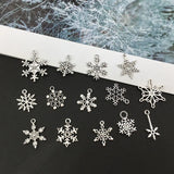 50pcs Tibetan Silver Christmas Snowflake Charm for Jewelry Making DIY