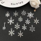 50pcs Tibetan Silver Christmas Snowflake Charm for Jewelry Making DIY