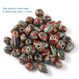 50pcs Retro Red Coral Tibetan Loose Beads Charms DIY Jewelry Making