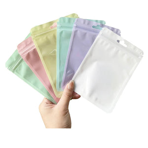 50pcs Colorful Mylar Bags Holographic Zip Lock Pouch