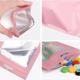 50 Reusable Mylar Bags Clear Window for Jewelry Packaging Self Sealing Food