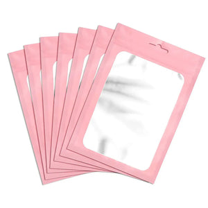 50 Reusable Mylar Bags Clear Window for Jewelry Packaging Self Sealing Food