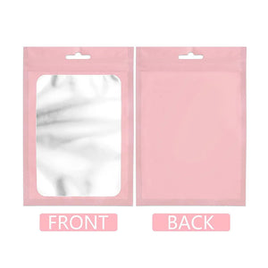 50 Reusable Mylar Bags Clear Window for Jewelry Packaging Self Sealing Food