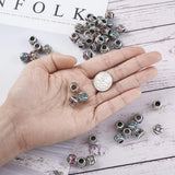 50pcs Rhinestone European Large Hole Beads for Jewelry Making, Mixed Color