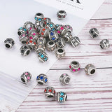 50pcs Large Hole Rhinestone European Beads for Bracelet Making DIY 11x10mm