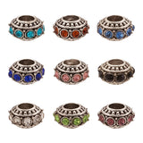 50pcs Large Hole Rhinestone European Beads for Bracelet Making DIY 11x10mm